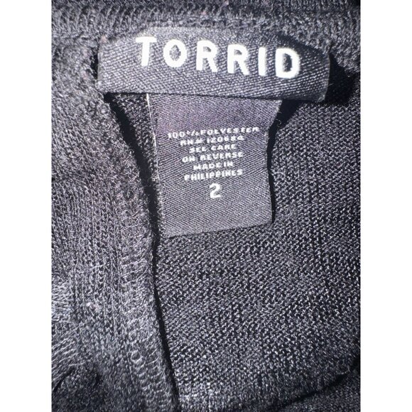 Torrid Womens Size 2 Black Sleeveless Tank Top With Lace-Up Back - Picture 2 of 4